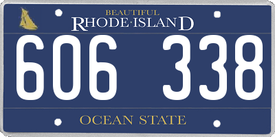 RI license plate 606338