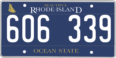 RI license plate 606339