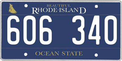 RI license plate 606340