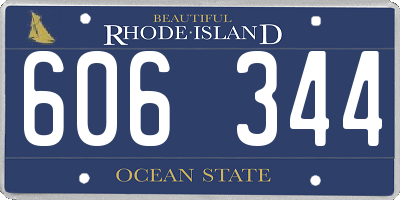 RI license plate 606344