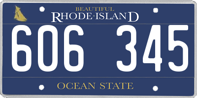 RI license plate 606345