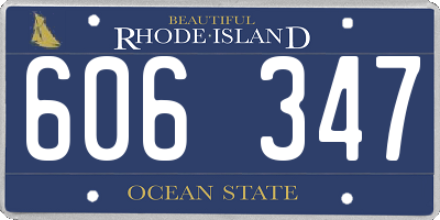 RI license plate 606347