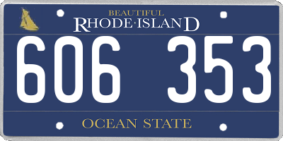 RI license plate 606353