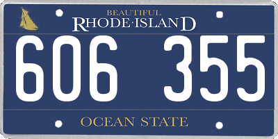 RI license plate 606355