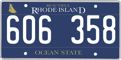 RI license plate 606358