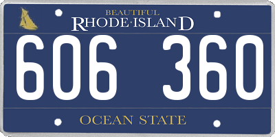 RI license plate 606360