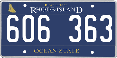 RI license plate 606363