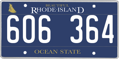 RI license plate 606364