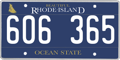 RI license plate 606365