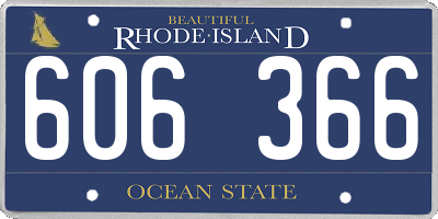 RI license plate 606366