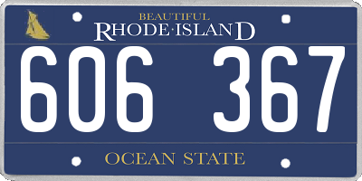 RI license plate 606367