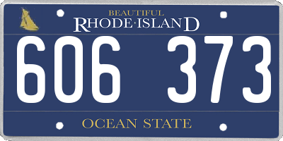 RI license plate 606373