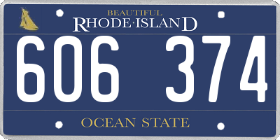 RI license plate 606374