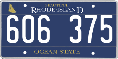 RI license plate 606375