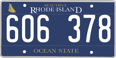 RI license plate 606378