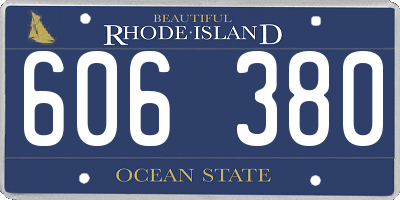 RI license plate 606380
