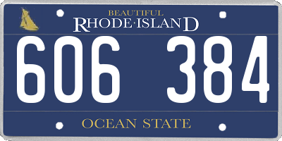 RI license plate 606384