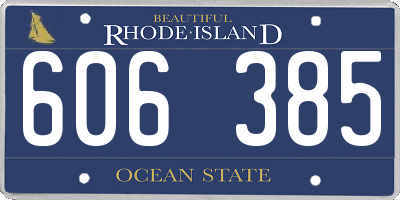 RI license plate 606385