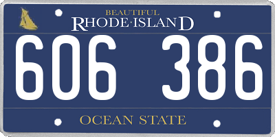 RI license plate 606386