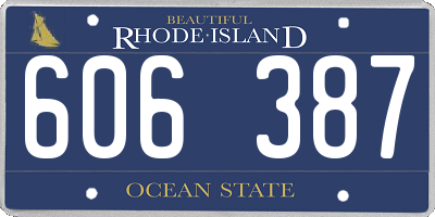 RI license plate 606387