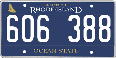 RI license plate 606388