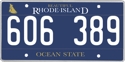 RI license plate 606389