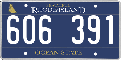 RI license plate 606391