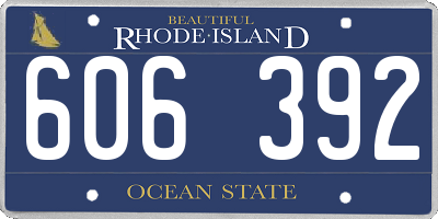 RI license plate 606392