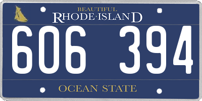 RI license plate 606394