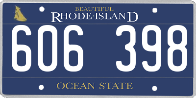 RI license plate 606398