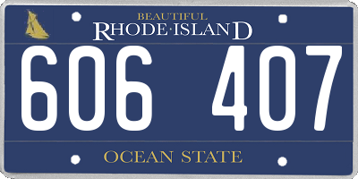 RI license plate 606407