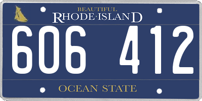 RI license plate 606412