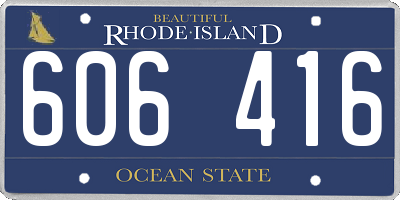 RI license plate 606416