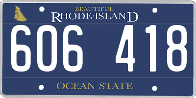 RI license plate 606418