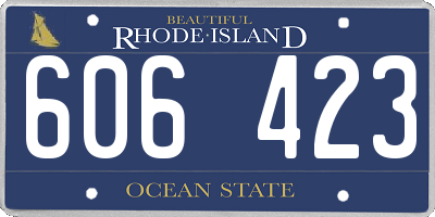 RI license plate 606423