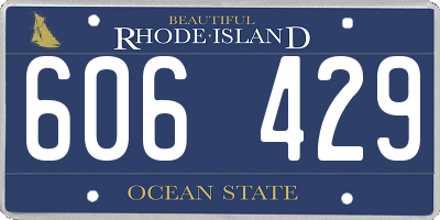 RI license plate 606429