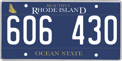 RI license plate 606430