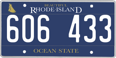 RI license plate 606433