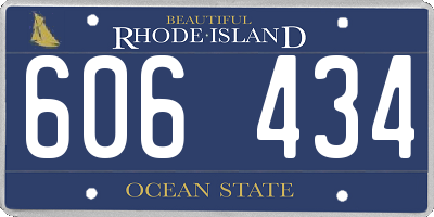 RI license plate 606434