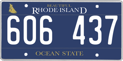 RI license plate 606437