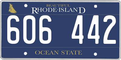 RI license plate 606442
