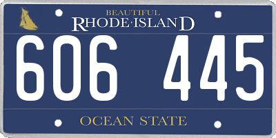 RI license plate 606445