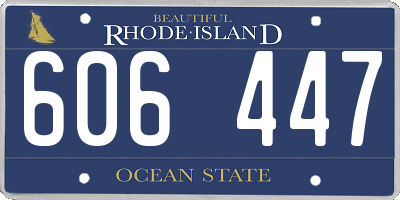 RI license plate 606447
