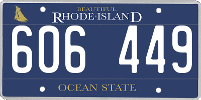 RI license plate 606449