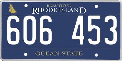 RI license plate 606453