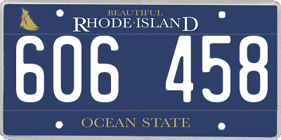 RI license plate 606458