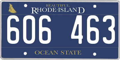 RI license plate 606463