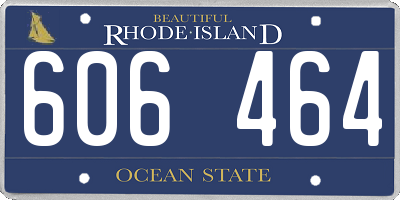 RI license plate 606464