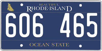 RI license plate 606465