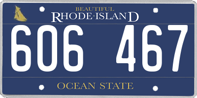 RI license plate 606467